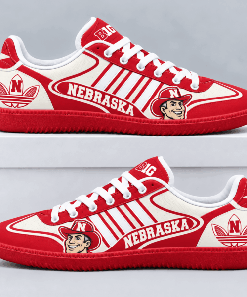Nebraska Cornhuskers NCAA Retro Triple Stripe Samba Shoes