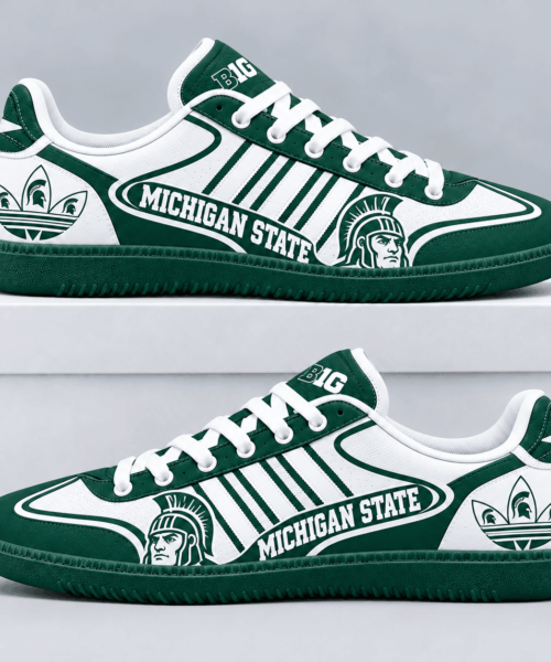 Michigan State Spartans NCAA Retro Triple Stripe Samba Shoes
