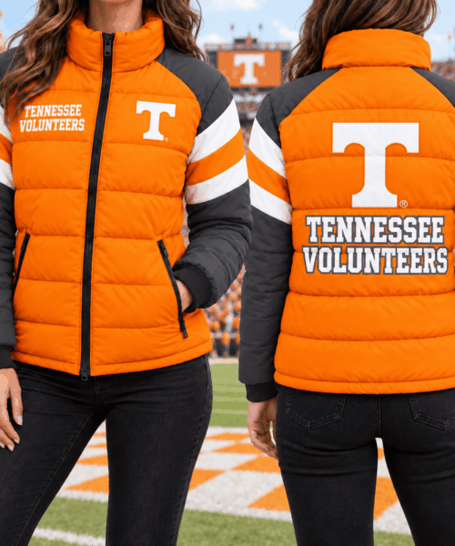 Tennessee Volunteers NCAA Chevron Stripe Puffer Down Jacket