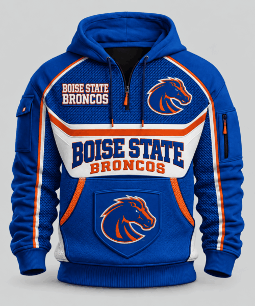 Boise State Broncos NCAA Team Spirit Hoodie Half Zipper