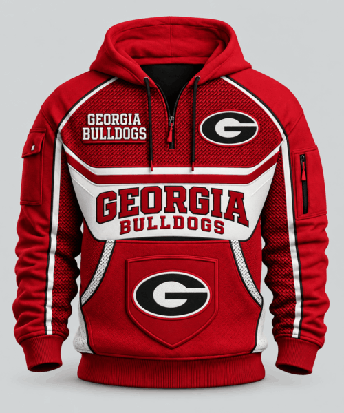 Georgia Bulldogs NCAA Team Spirit Hoodie Half Zipper