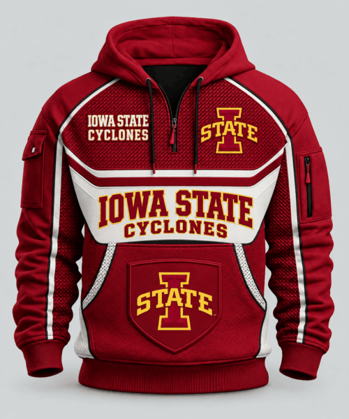 Iowa State Cyclones NCAA Team Spirit Hoodie Half Zipper