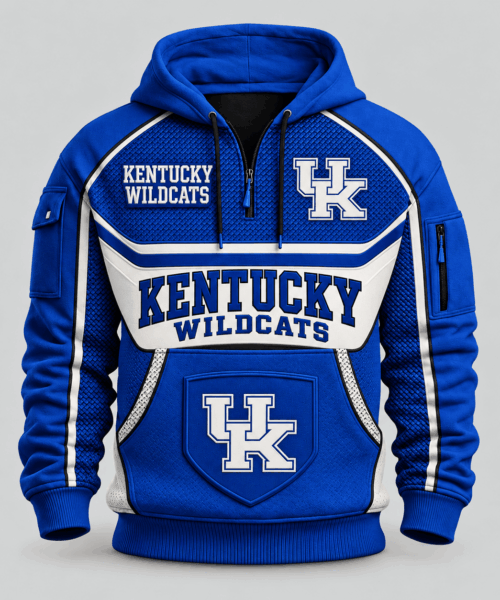 Kentucky Wildcats NCAA Team Spirit Hoodie Half Zipper
