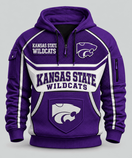 Kansas State Wildcats NCAA Team Spirit Hoodie Half Zipper