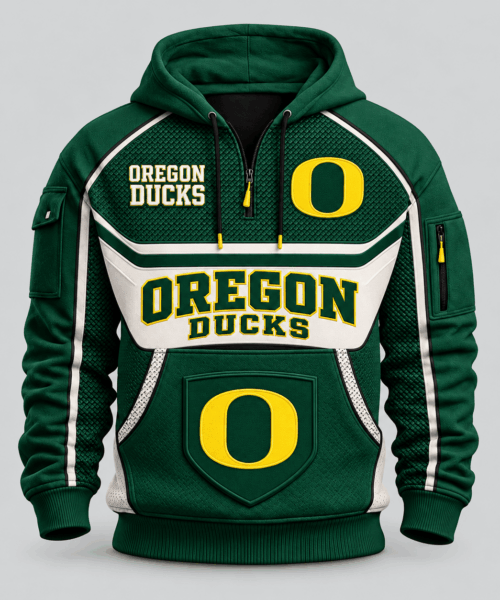 Oregon Ducks NCAA Team Spirit Hoodie Half Zipper