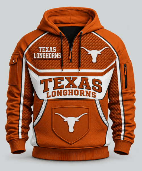 Texas Longhorns NCAA Team Spirit Hoodie Half Zipper