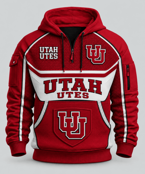 Utah Utes NCAA Team Spirit Hoodie Half Zipper