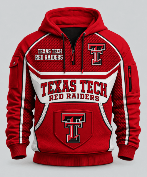 Texas Tech Red Raiders NCAA Team Spirit Hoodie Half Zipper