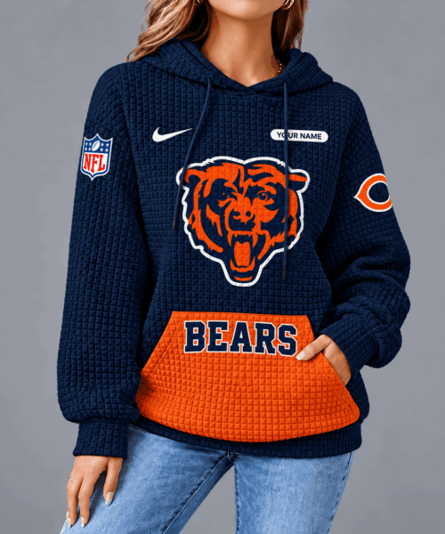 Chicago Bears NFL Cozy Two Tone Unisex Waffle Hoodie