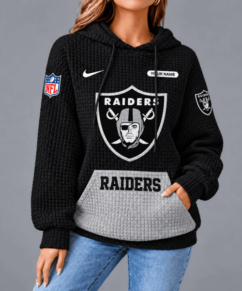 Las Vegas Raiders NFL Cozy Two Tone Unisex Waffle Hoodie