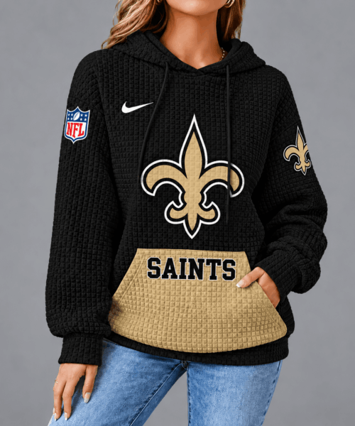 New Orleans Saints NFL Cozy Two Tone Unisex Waffle Hoodie