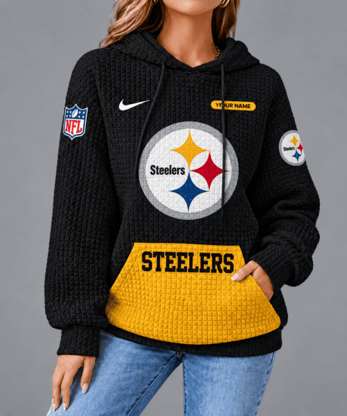 Pittsburgh Steelers NFL Cozy Two Tone Unisex Waffle Hoodie