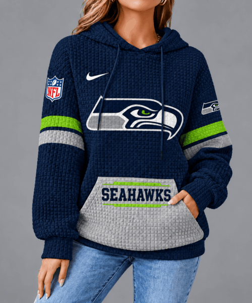 Seattle Seahawks NFL Cozy Two Tone Unisex Waffle Hoodie