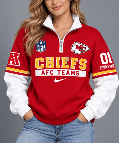 Kansas City Chiefs NFL Classic Varsity Style Quarter-Zip Sweatshirt