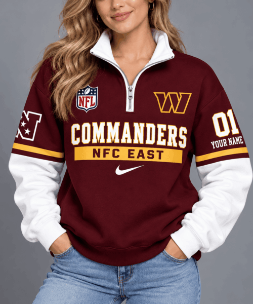Washington Commanders NFL Classic Varsity Style Quarter-Zip Sweatshirt