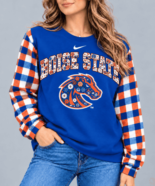 Boise State Broncos NCAA Vintage Daisy Flower Sweatshirt