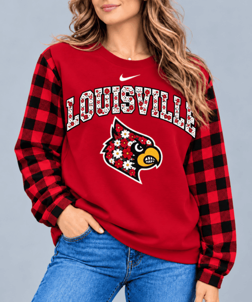 Louisville Cardinals NCAA Vintage Daisy Flower Sweatshirt