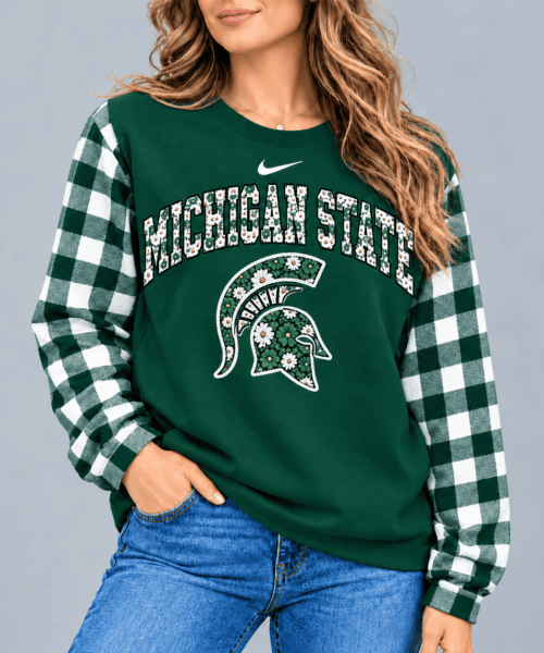 Michigan State Spartans NCAA Vintage Daisy Flower Sweatshirt