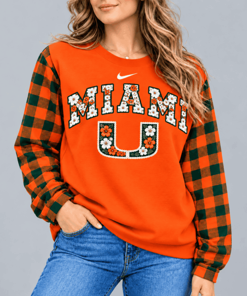 Miami Hurricanes NCAA Vintage Daisy Flower Sweatshirt