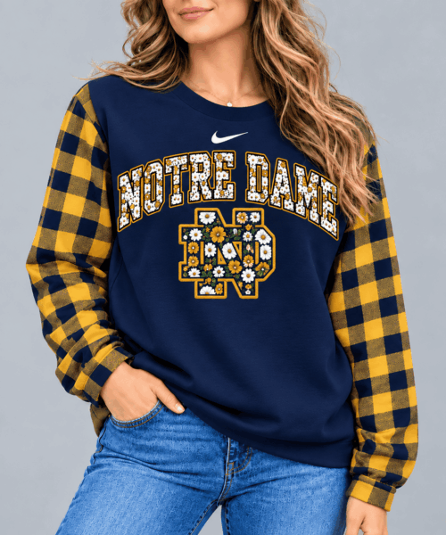 Notre Dame Fighting Irish NCAA Vintage Daisy Flower Sweatshirt