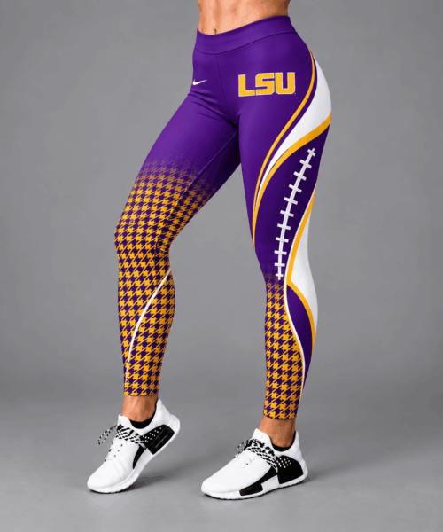 LSU Tigers NCAA Football Lace Leggings