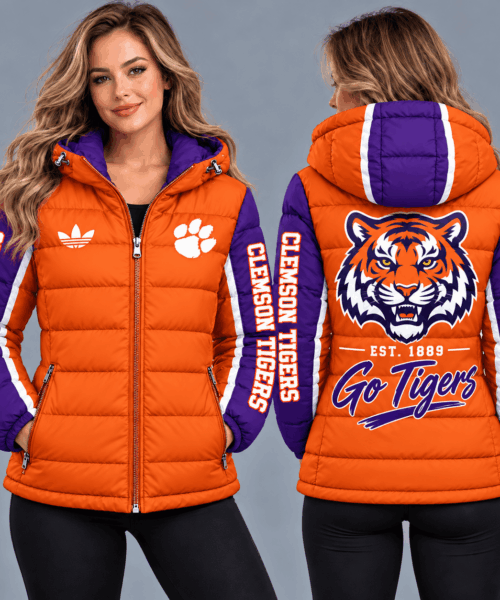 Clemson Tigers NCAA Varsity Style Hooded Down Puffer Jacket