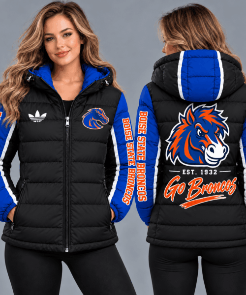 Boise State Broncos NCAA Varsity Style Hooded Down Puffer Jacket