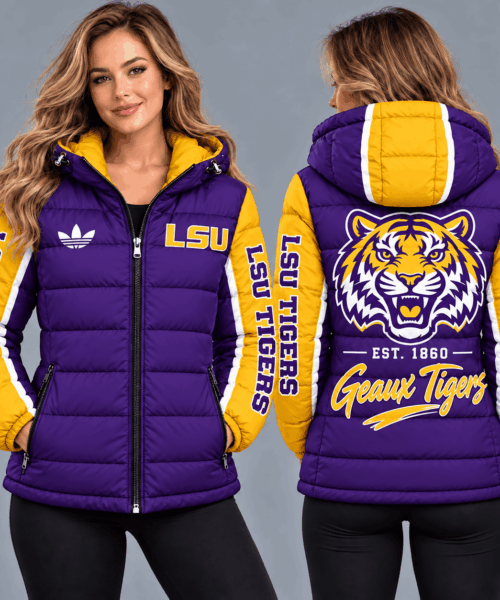 LSU Tigers NCAA Varsity Style Hooded Down Puffer Jacket