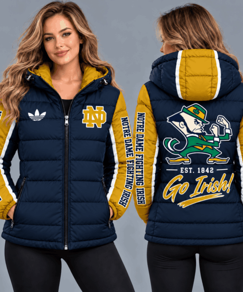 Notre Dame Fighting Irish NCAA Varsity Style Hooded Down Puffer Jacket