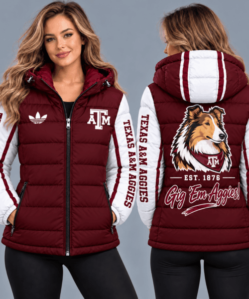 Texas A&M Aggies NCAA Varsity Style Hooded Down Puffer Jacket