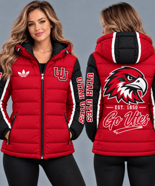 Utah Utes NCAA Varsity Style Hooded Down Puffer Jacket