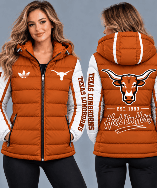 Texas Longhorns NCAA Varsity Style Hooded Down Puffer Jacket