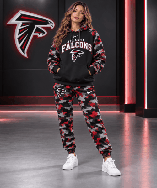 Atlanta Falcons NFL Game Day Team Spirit Camo Tracksuit Set