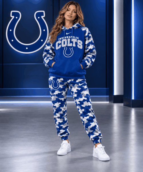 Indianapolis Colts NFL Game Day Team Spirit Camo Tracksuit Set