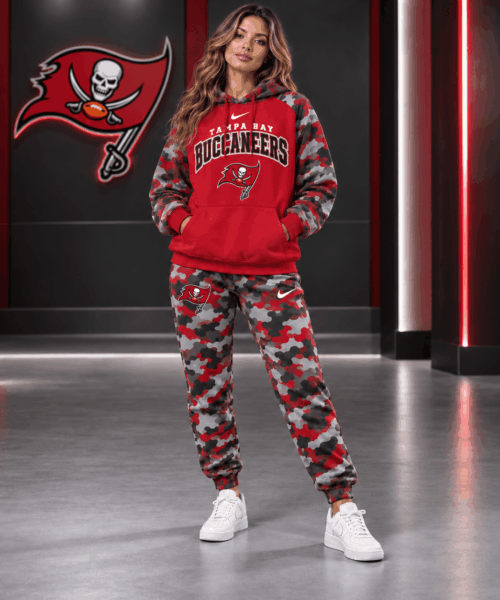 Tampa Bay Buccaneers NFL Game Day Team Spirit Camo Tracksuit Set