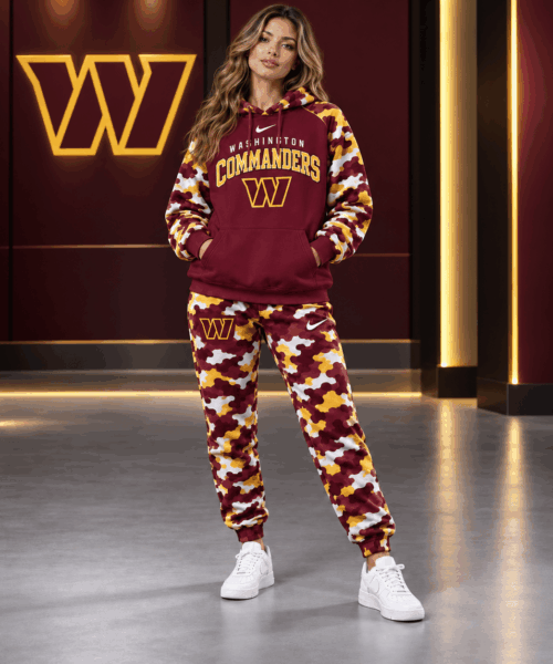 Washington Commanders NFL Game Day Team Spirit Camo Tracksuit Set