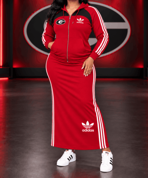 Georgia Bulldogs NCAA Team Spirit Zip Hoodie & Maxi Skirt Set