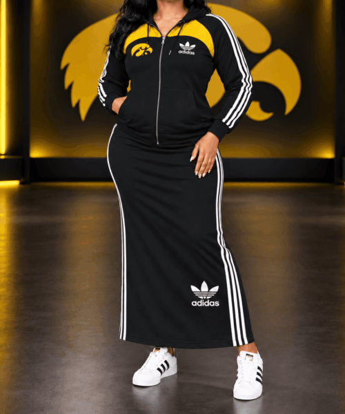 Iowa Hawkeyes NCAA Team Spirit Zip Hoodie & Maxi Skirt Set