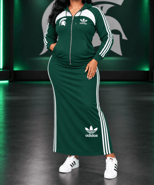 Michigan State Spartans NCAA Team Spirit Zip Hoodie & Maxi Skirt Set