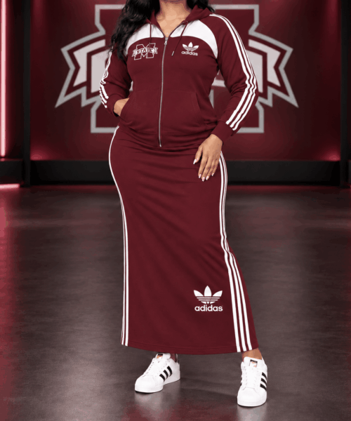 Mississippi State Bulldogs NCAA Team Spirit Zip Hoodie & Maxi Skirt Set