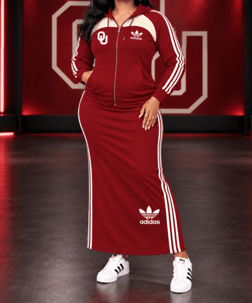 Oklahoma Sooners NCAA Team Spirit Zip Hoodie & Maxi Skirt Set