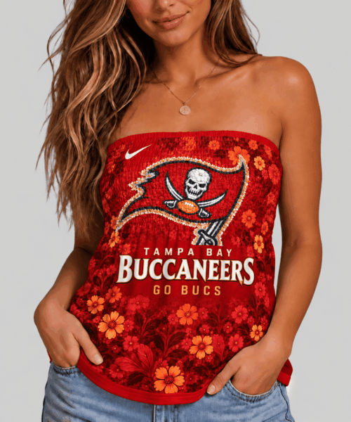 Tampa Bay Buccaneers NFL Floral Strapless Mini Dress