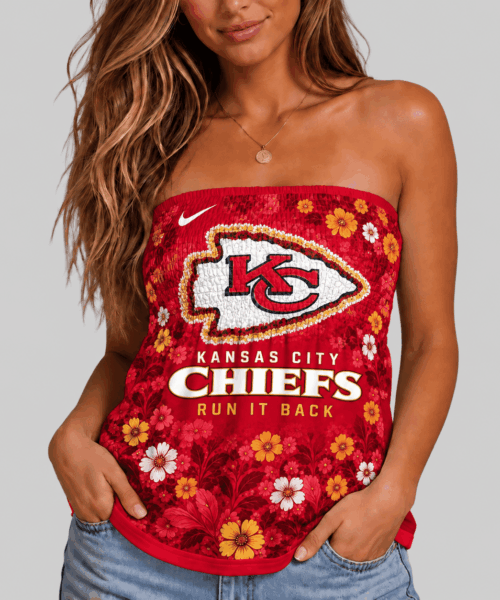 Kansas City Chiefs NFL Floral Strapless Mini Dress