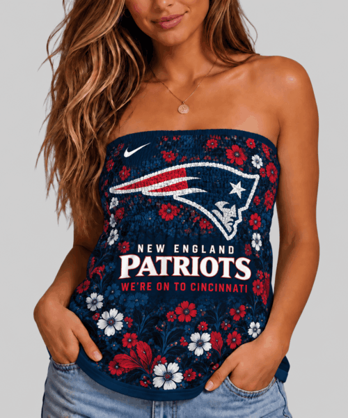 New England Patriots NFL Floral Strapless Mini Dress