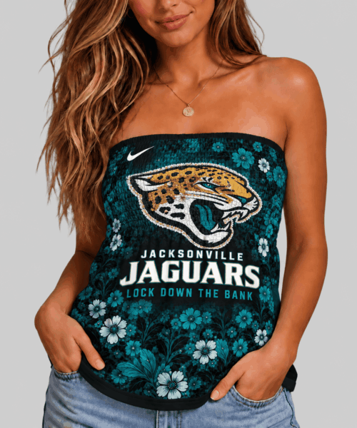 Jacksonville Jaguars NFL Floral Strapless Mini Dress