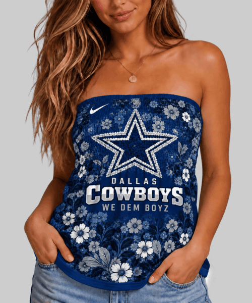 Dallas Cowboys NFL Floral Strapless Mini Dress