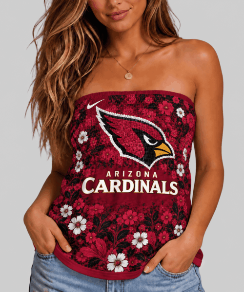 Arizona Cardinals NFL Floral Strapless Mini Dress