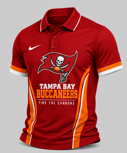 Tampa Bay Buccaneers NFL Side Stripe Mascot Polo Shirt