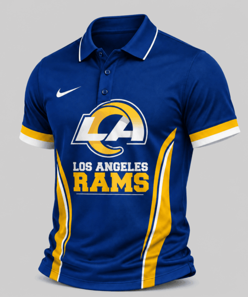 Los Angeles Rams NFL Side Stripe Mascot Polo Shirt