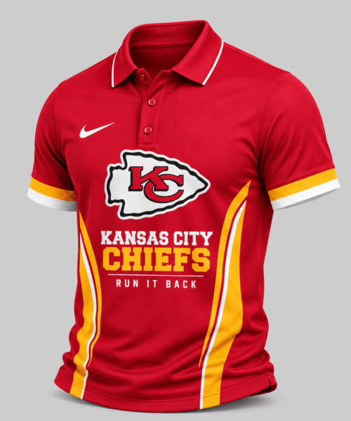 Kansas City Chiefs NFL Side Stripe Mascot Polo Shirt